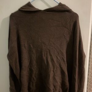 Olive Green/Grey Thick Knitted Hoodie